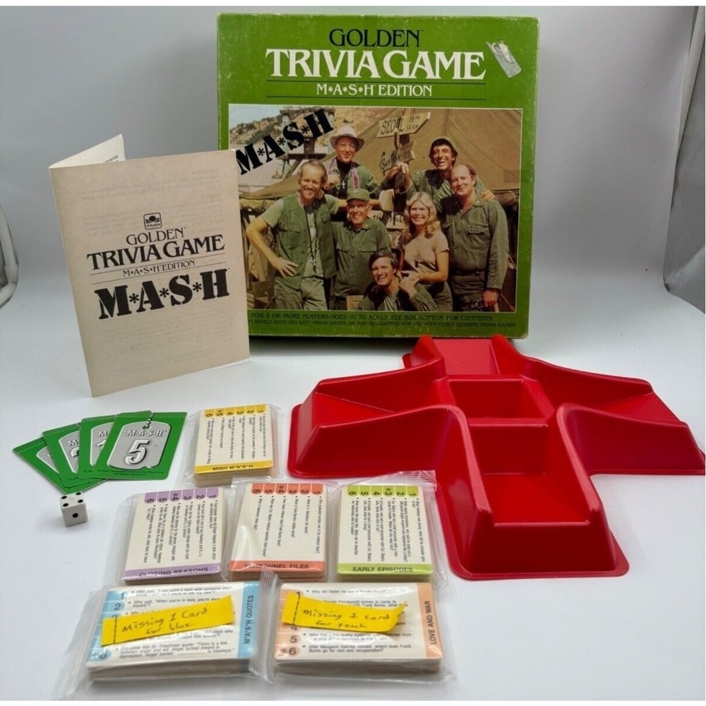 Vintage 1984 Golden Trivia Game MASH Edition‎ With Box 99% Missing 2 cards
